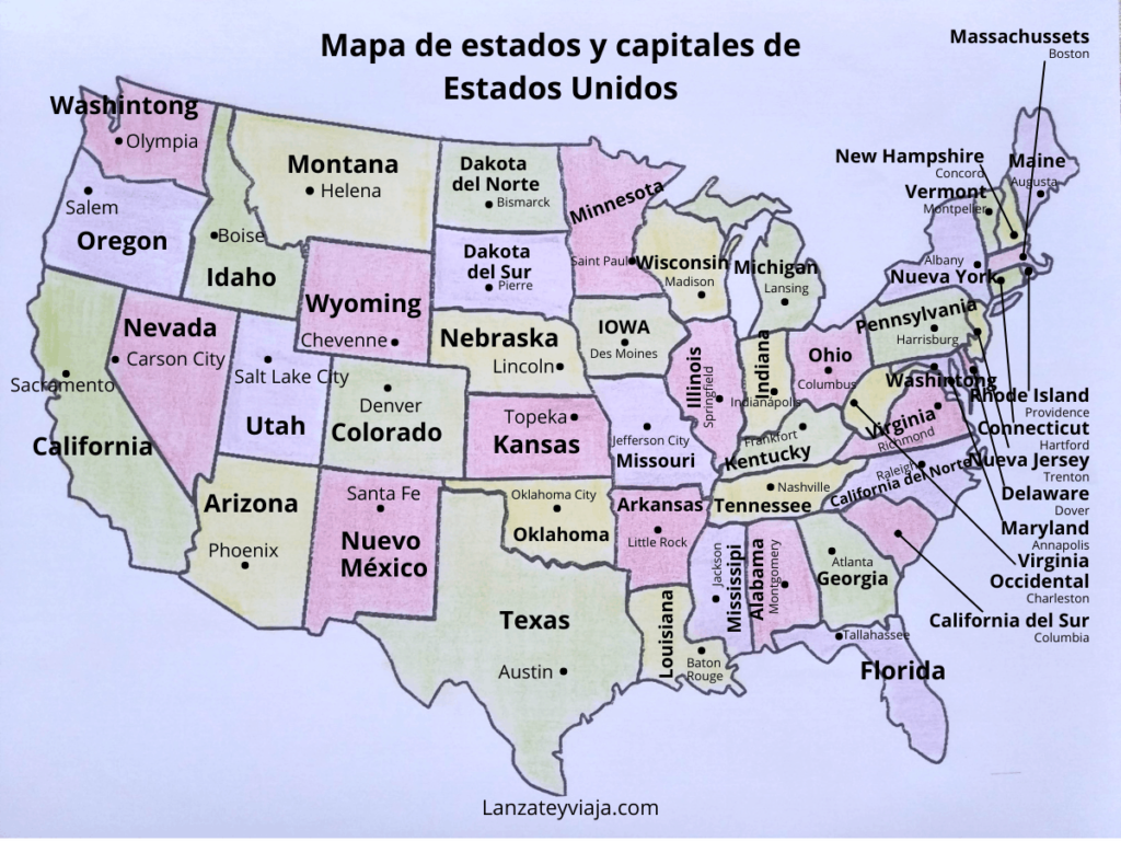 ᐅ Lista de Estados y Capitales de Estados Unidos 【Apréndetelas todas】