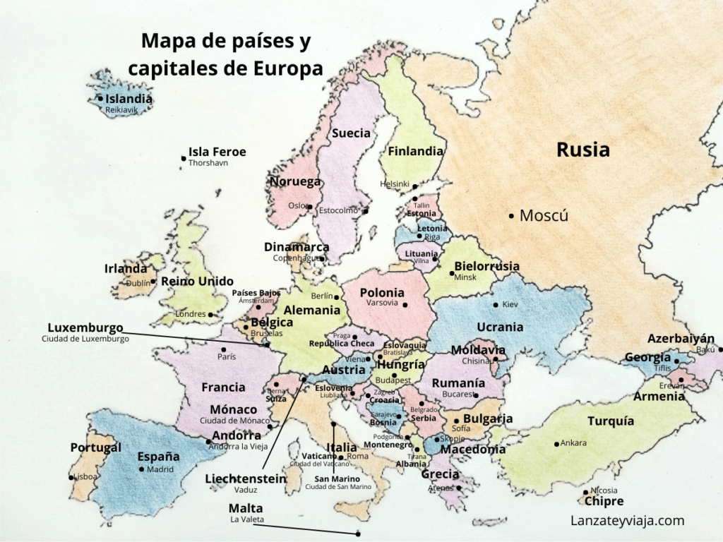 ᐅ Lista de Estados y Capitales de Europa 【Apréndetelas todas】
