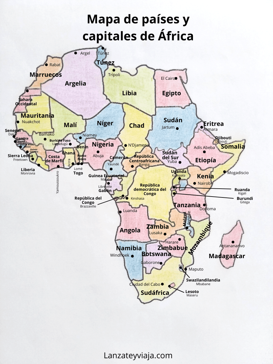 paises y capitales de africa